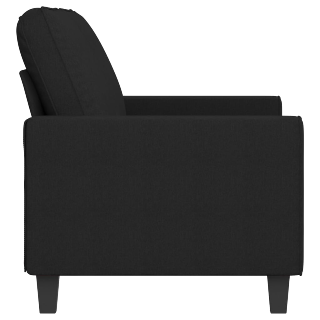 2-seater sofa in fabric, 140 cm, black