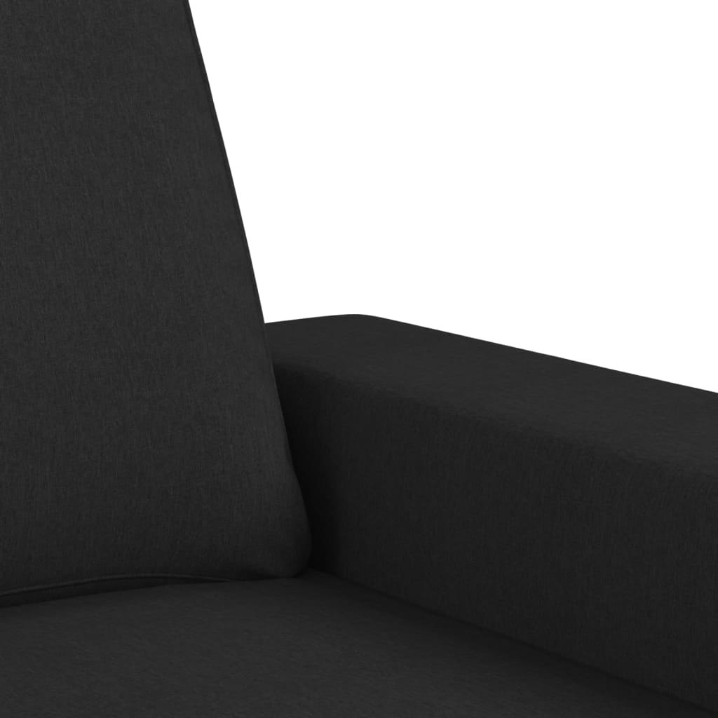 2-seater sofa in fabric, 140 cm, black