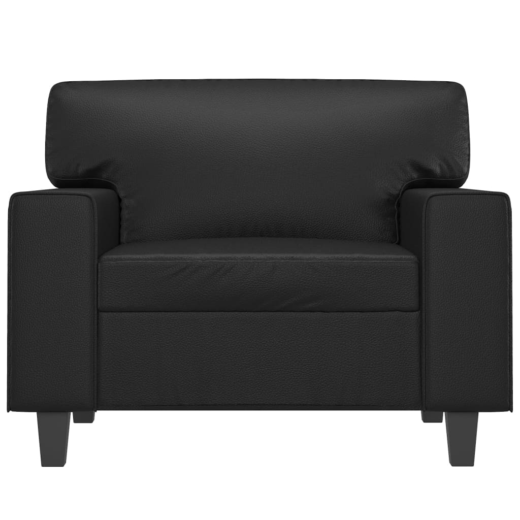Poltrona couro artificial 60 cm preto