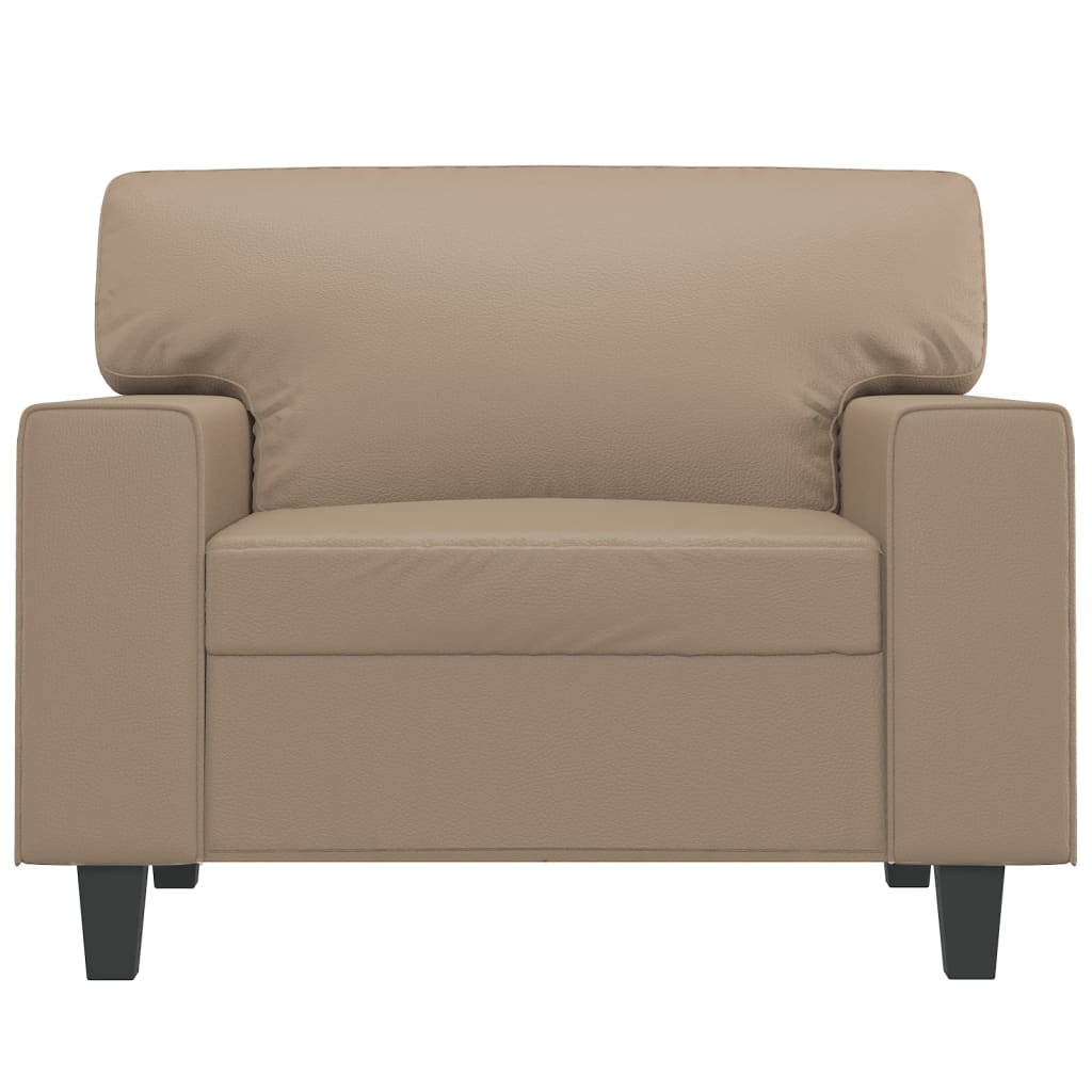 60 cm armchair in cappuccino faux leather