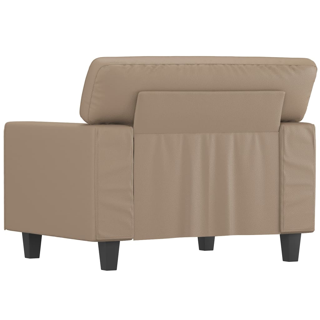 60 cm armchair in cappuccino faux leather