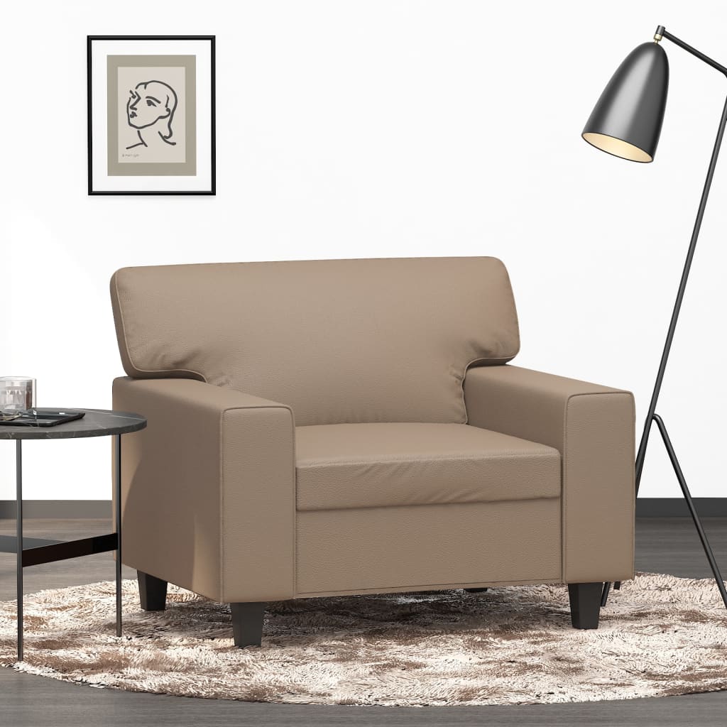 60 cm armchair in cappuccino faux leather
