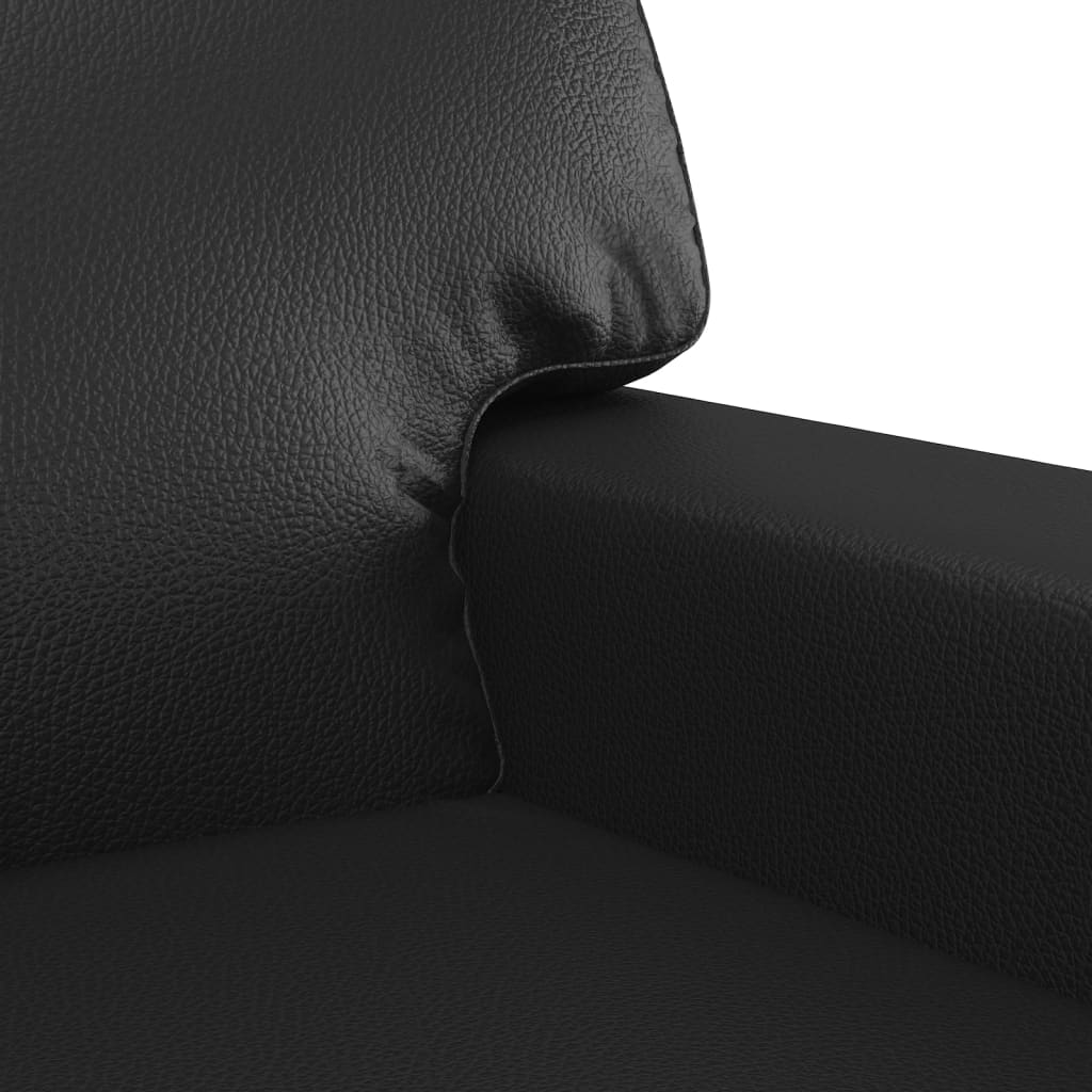 Sofá de 2 lugares 120 cm couro artificial preto