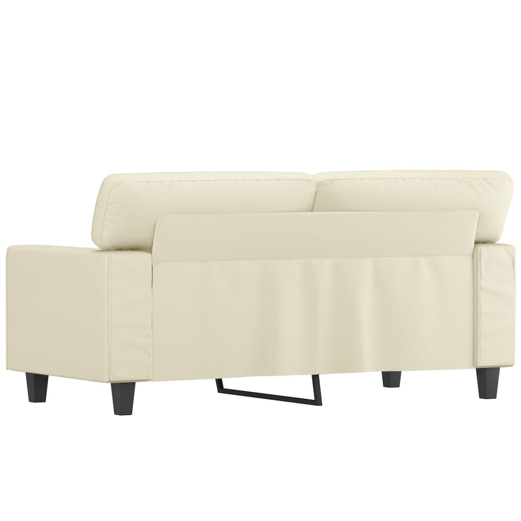 Sofá de 2 lugares 120 cm couro artificial cor creme