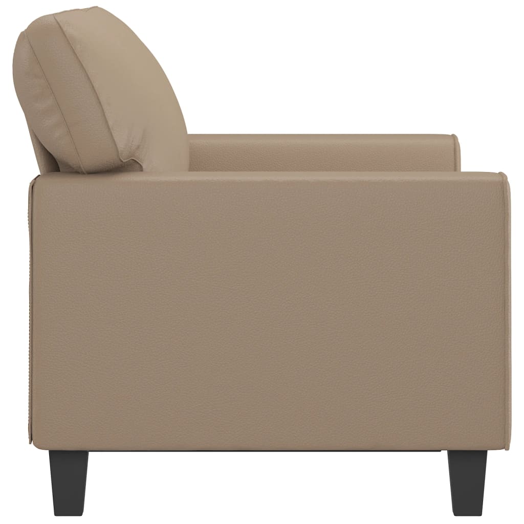 2-seater sofa 120 cm in cappuccino-colored faux leather