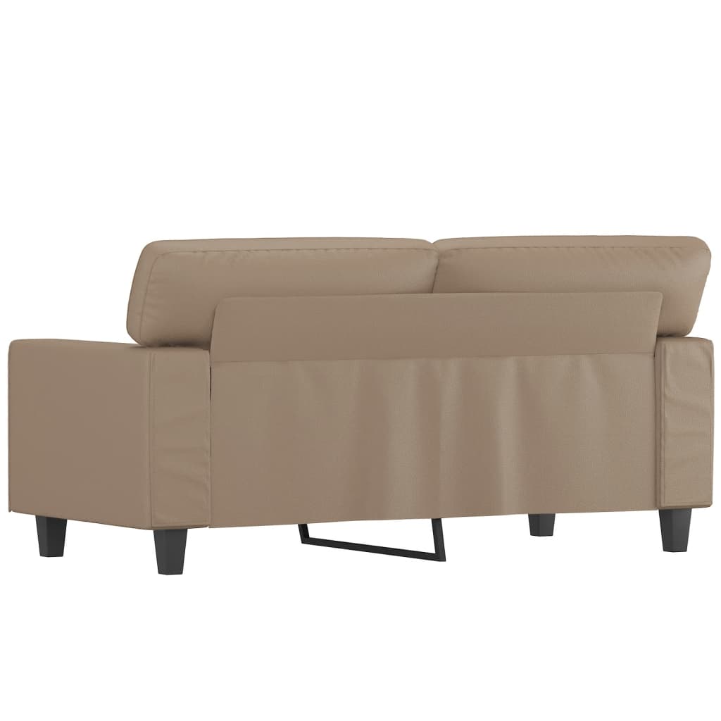 2-seater sofa 120 cm in cappuccino-colored faux leather