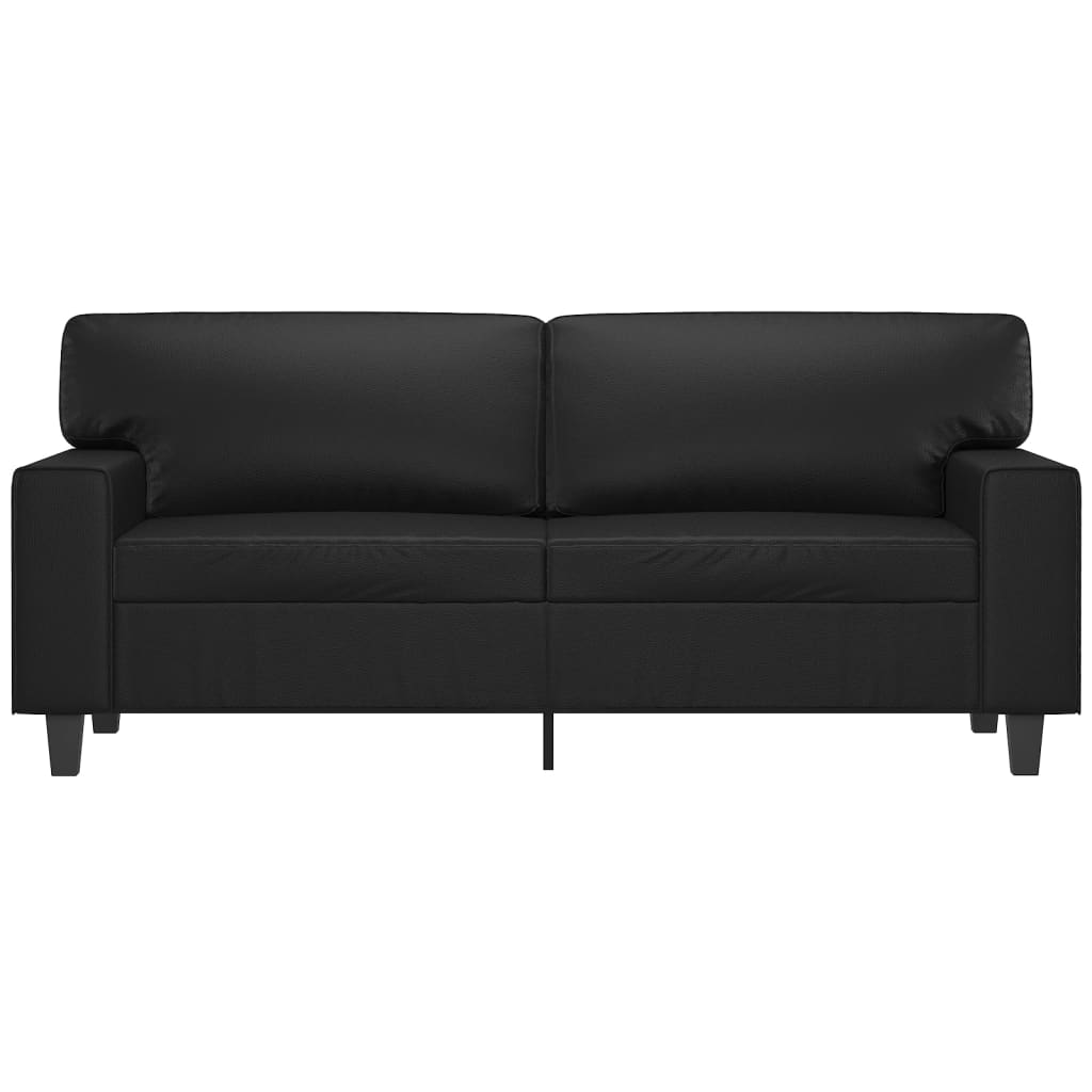 Sofá de 2 lugares 140 cm couro artificial preto