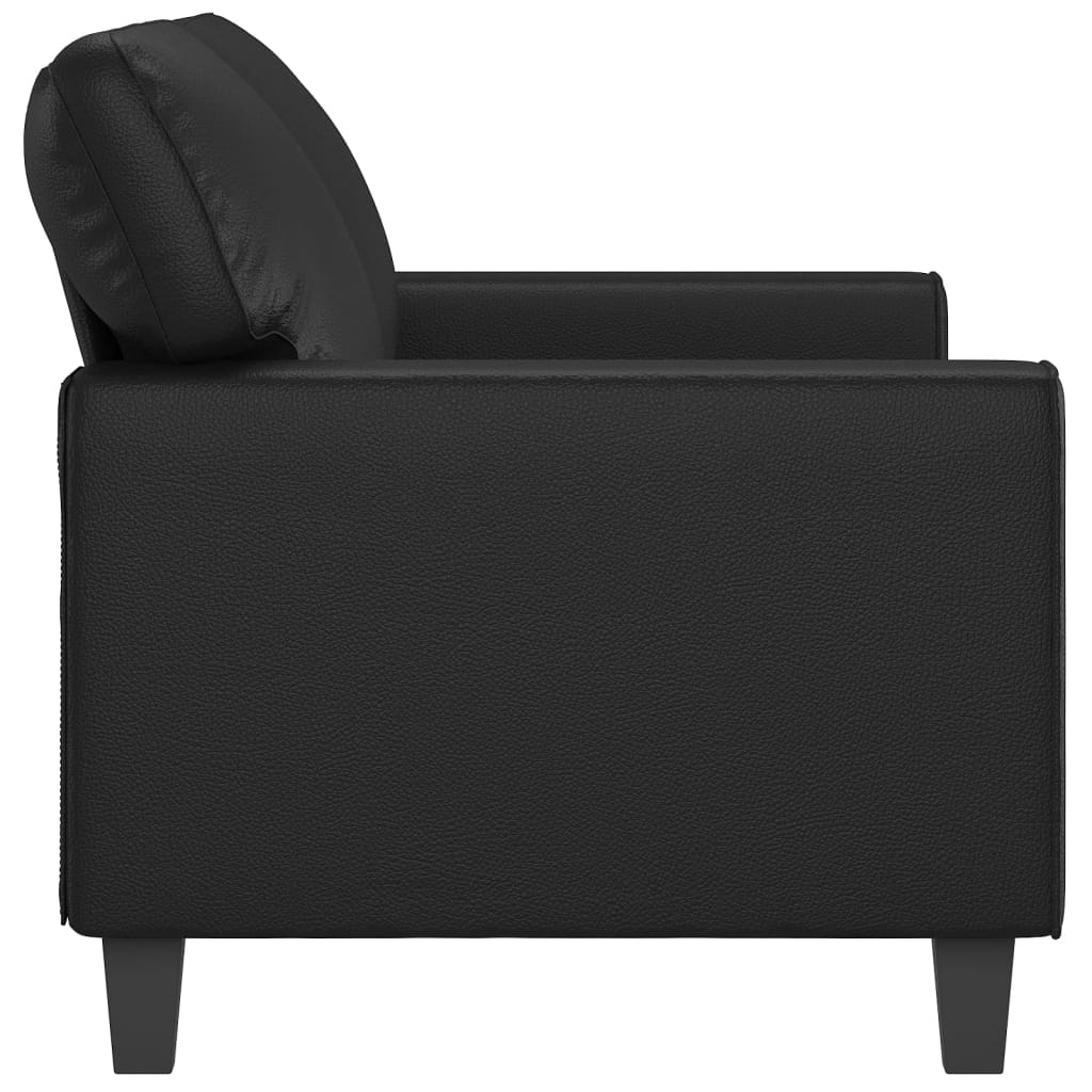 Sofá de 2 lugares 140 cm couro artificial preto