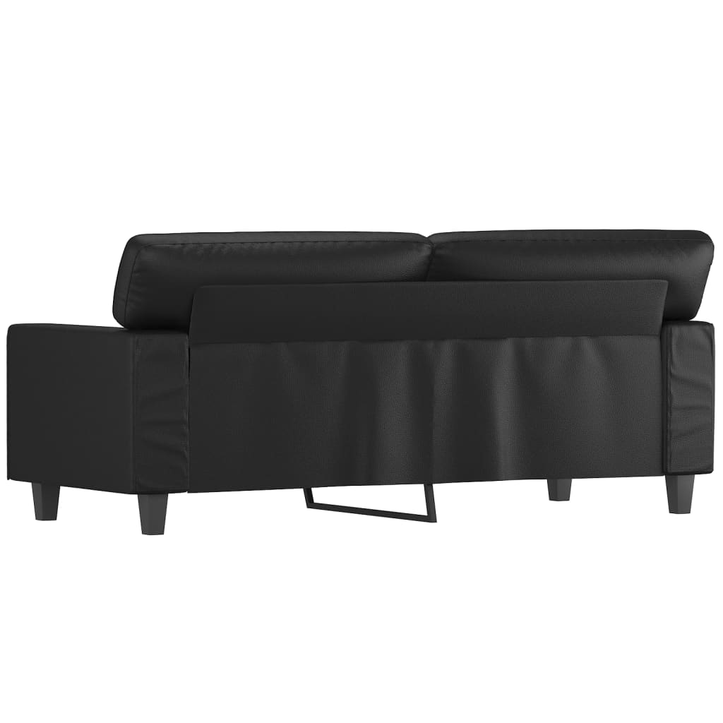 Sofá de 2 lugares 140 cm couro artificial preto