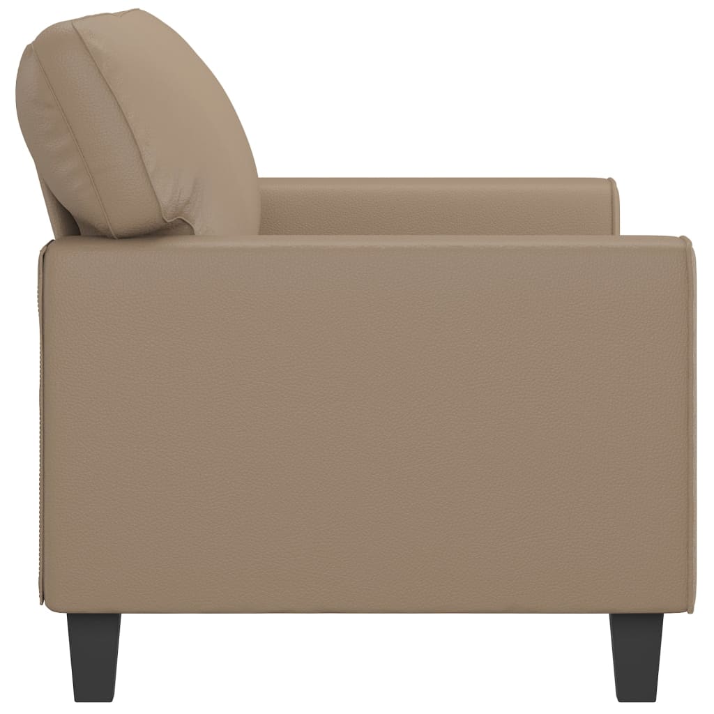 2-seater sofa 140 cm in cappuccino-colored faux leather