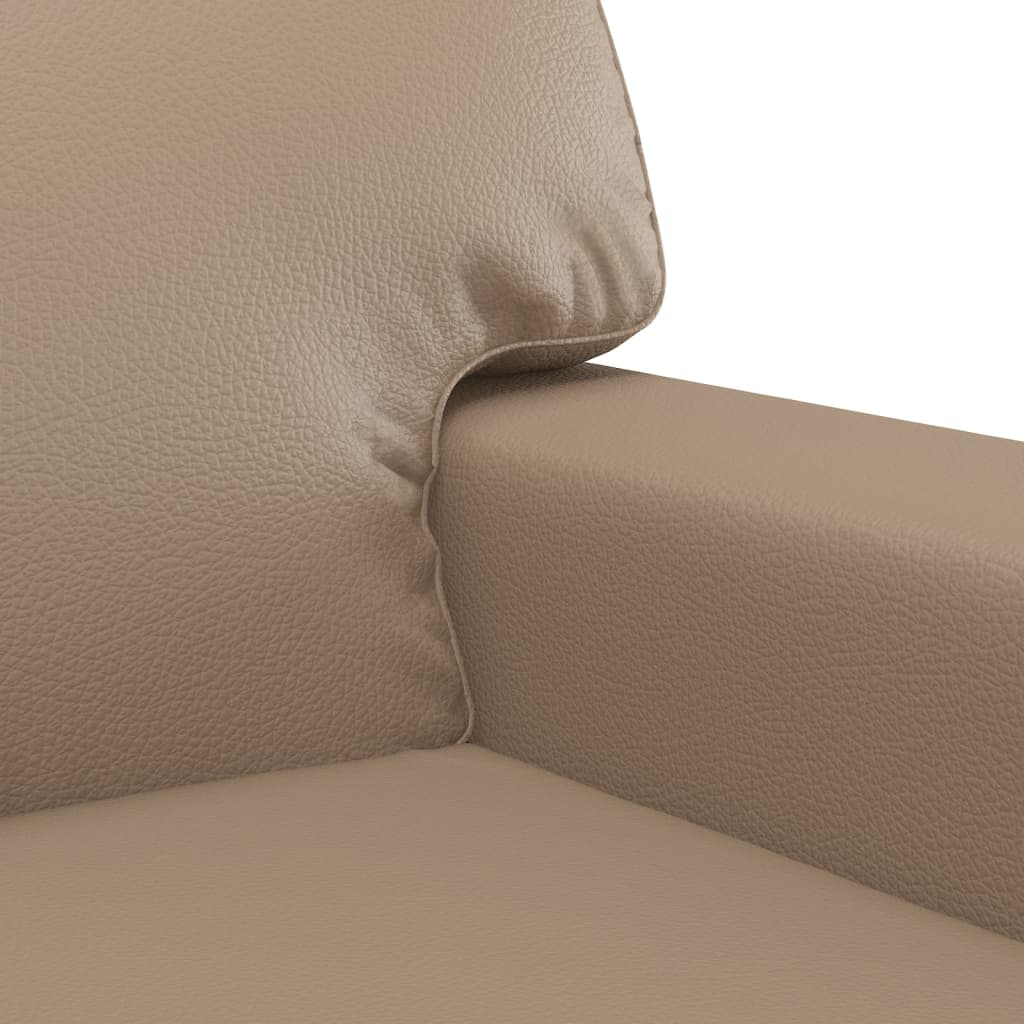 2-seater sofa 140 cm in cappuccino-colored faux leather