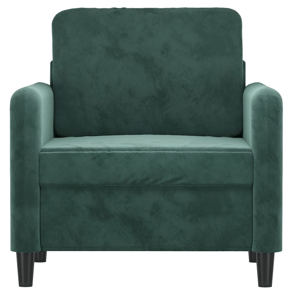 60 cm dark green velvet armchair