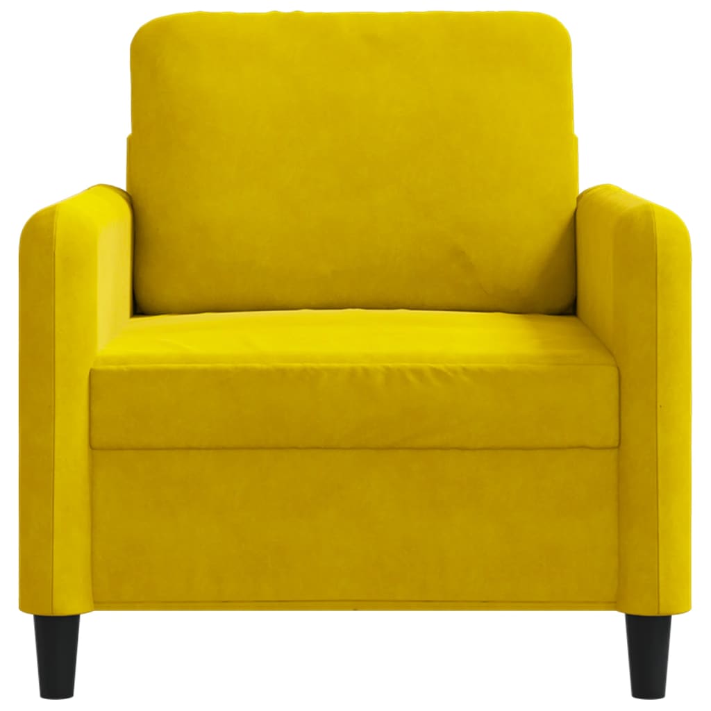 Poltrona 60 cm veludo amarelo