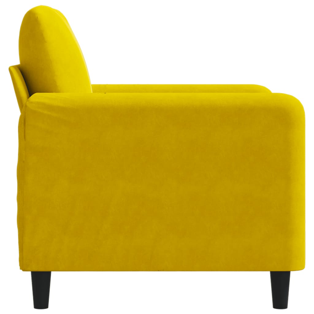 Poltrona 60 cm veludo amarelo