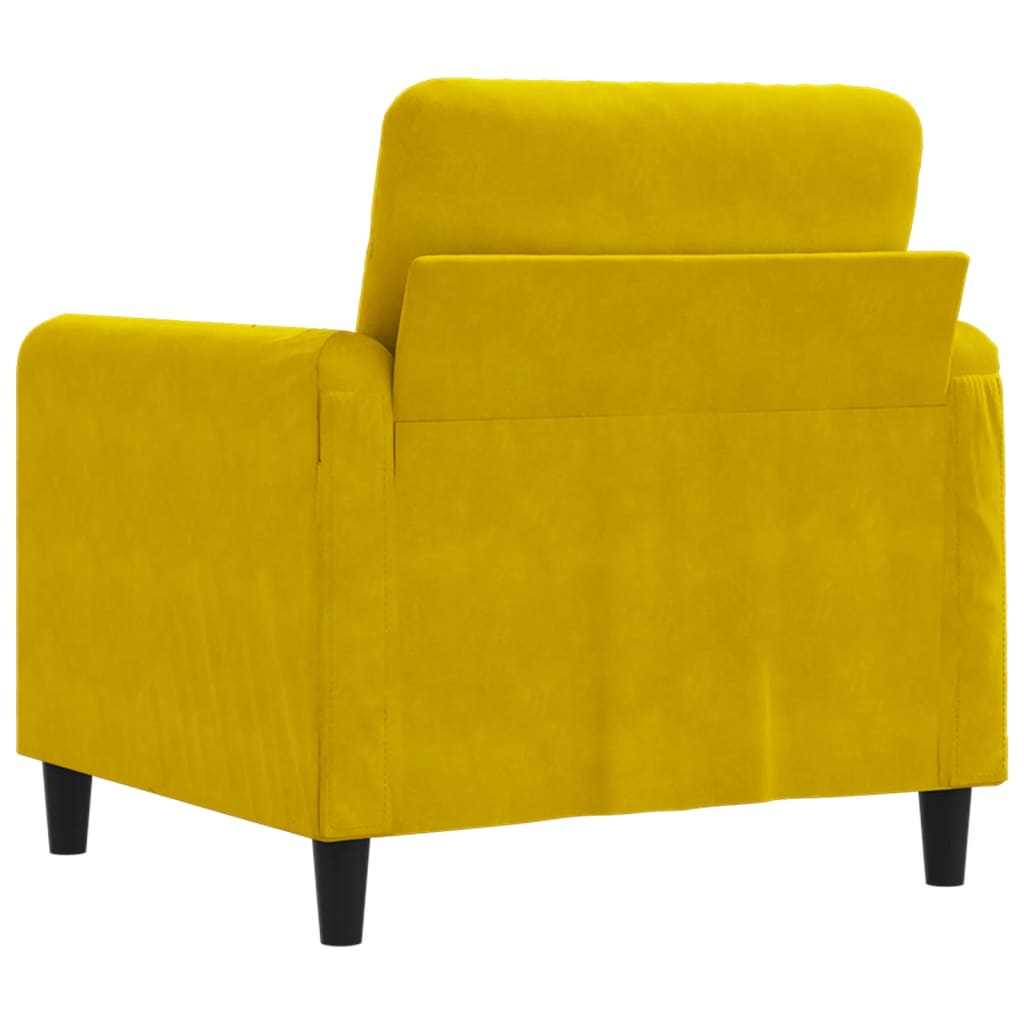 Poltrona 60 cm veludo amarelo