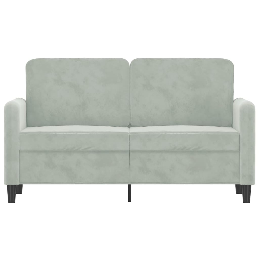 2-seater sofa 120 cm light grey velvet