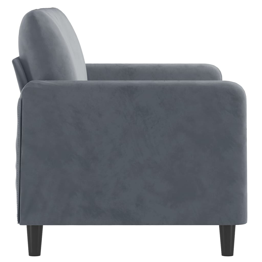 2-seater sofa 120 cm dark grey velvet