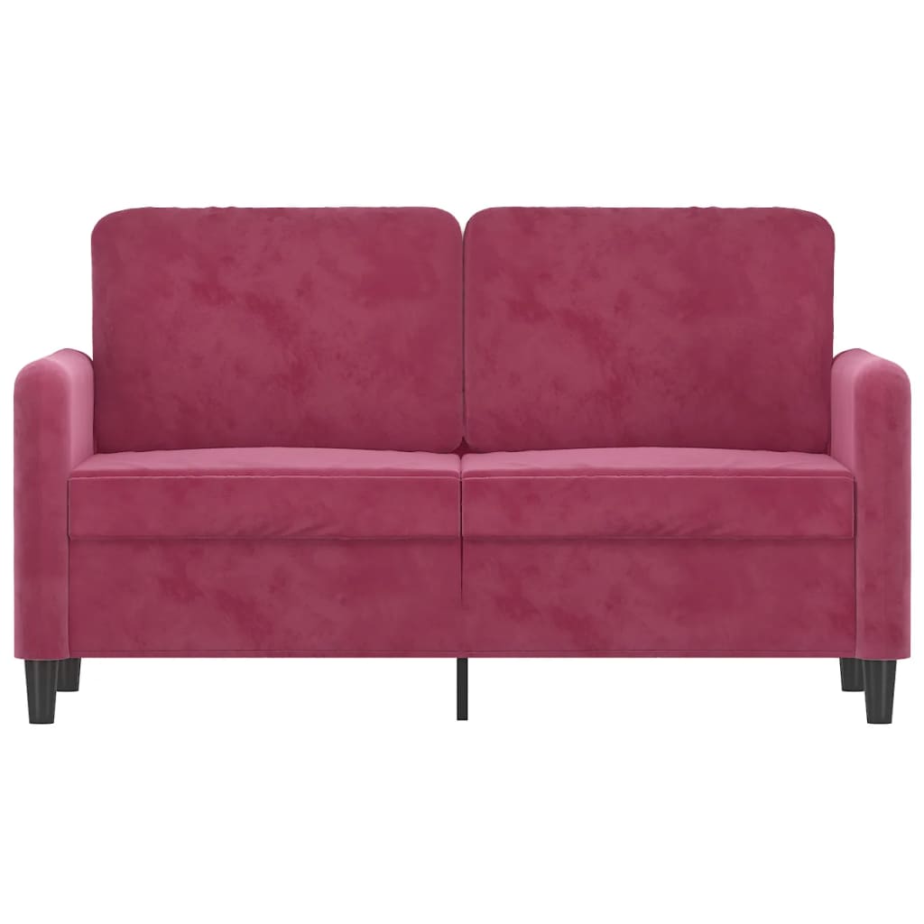 2-seater velvet sofa 120 cm red