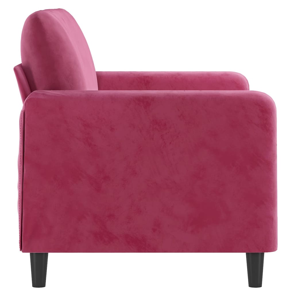 2-seater velvet sofa 120 cm red
