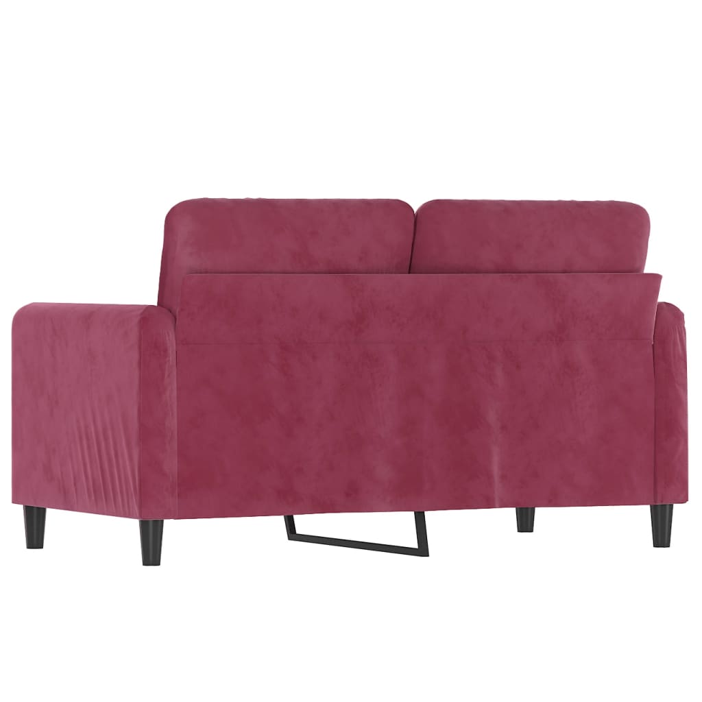 2-seater velvet sofa 120 cm red