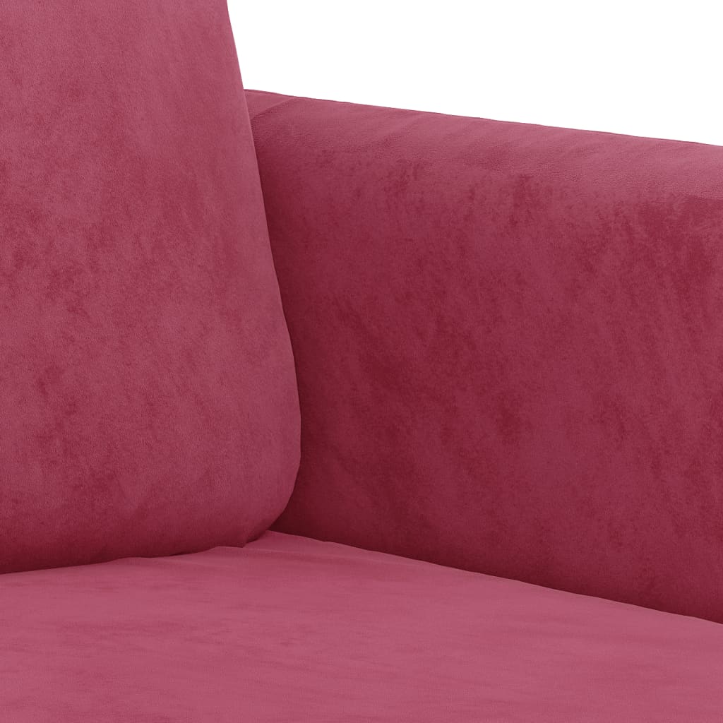 2-seater velvet sofa 120 cm red