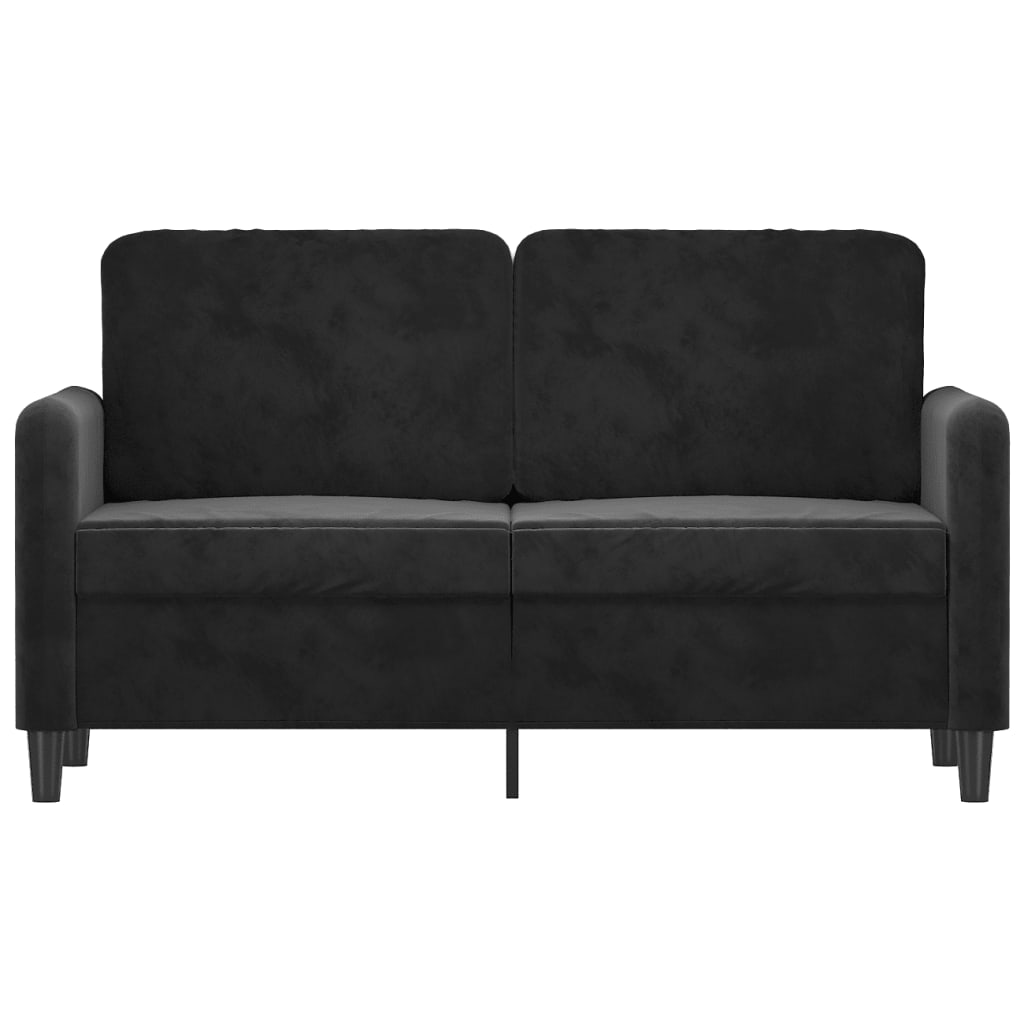 2-seater velvet sofa 120 cm black