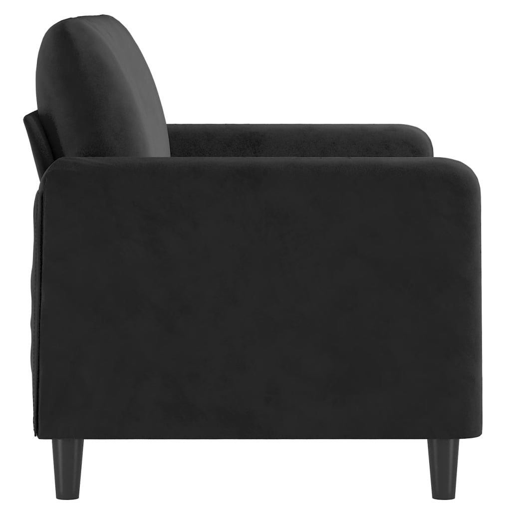 2-seater velvet sofa 120 cm black