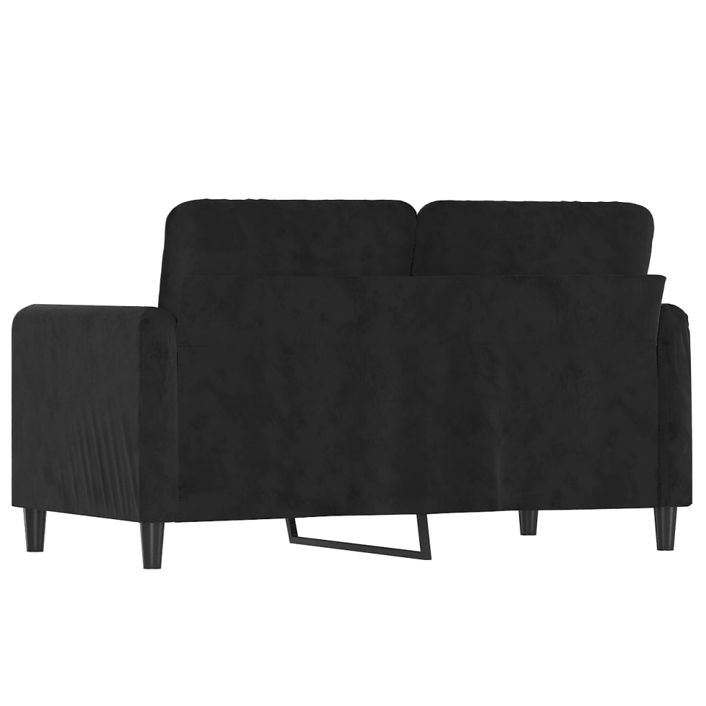 2-seater velvet sofa 120 cm black