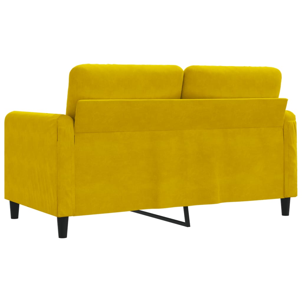2-seater velvet sofa 120 cm yellow