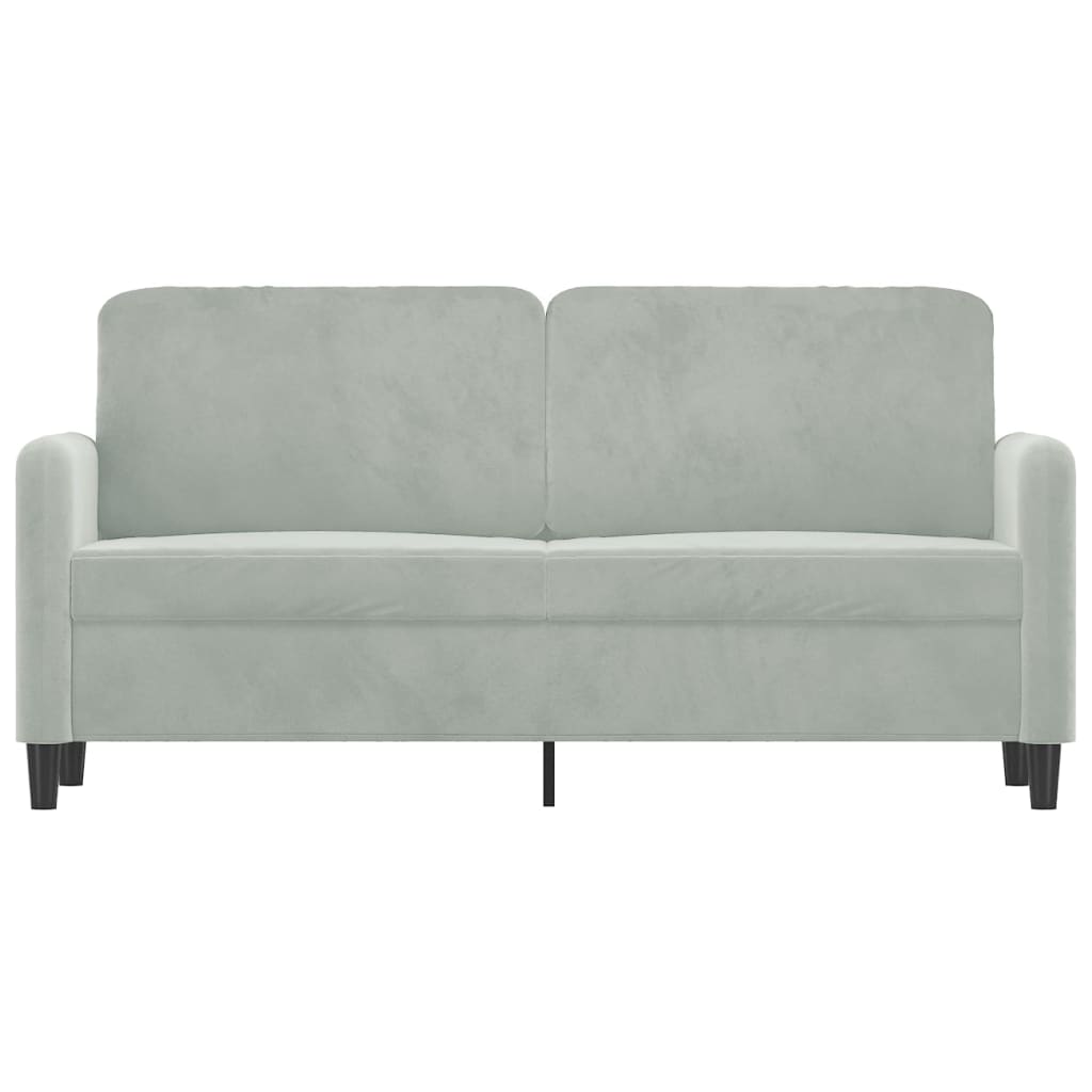 Sofá de 2 lugares 140 cm veludo cinza-claro