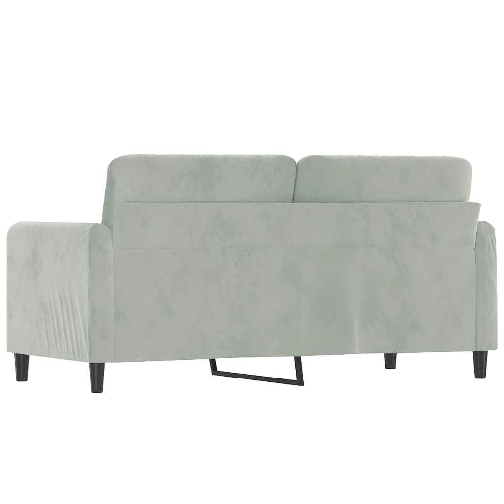 Sofá de 2 lugares 140 cm veludo cinza-claro