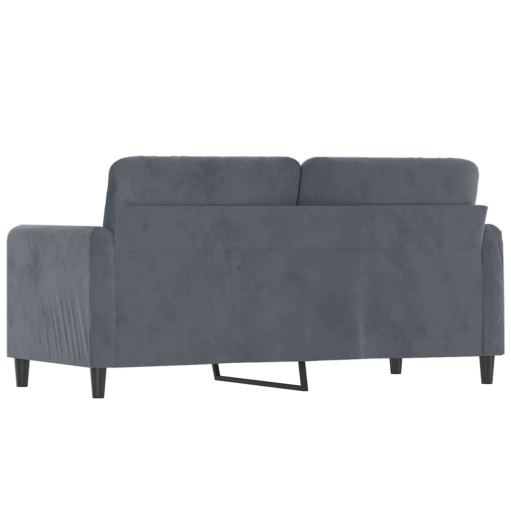 Sofá de 2 lugares 140 cm veludo cinza-escuro