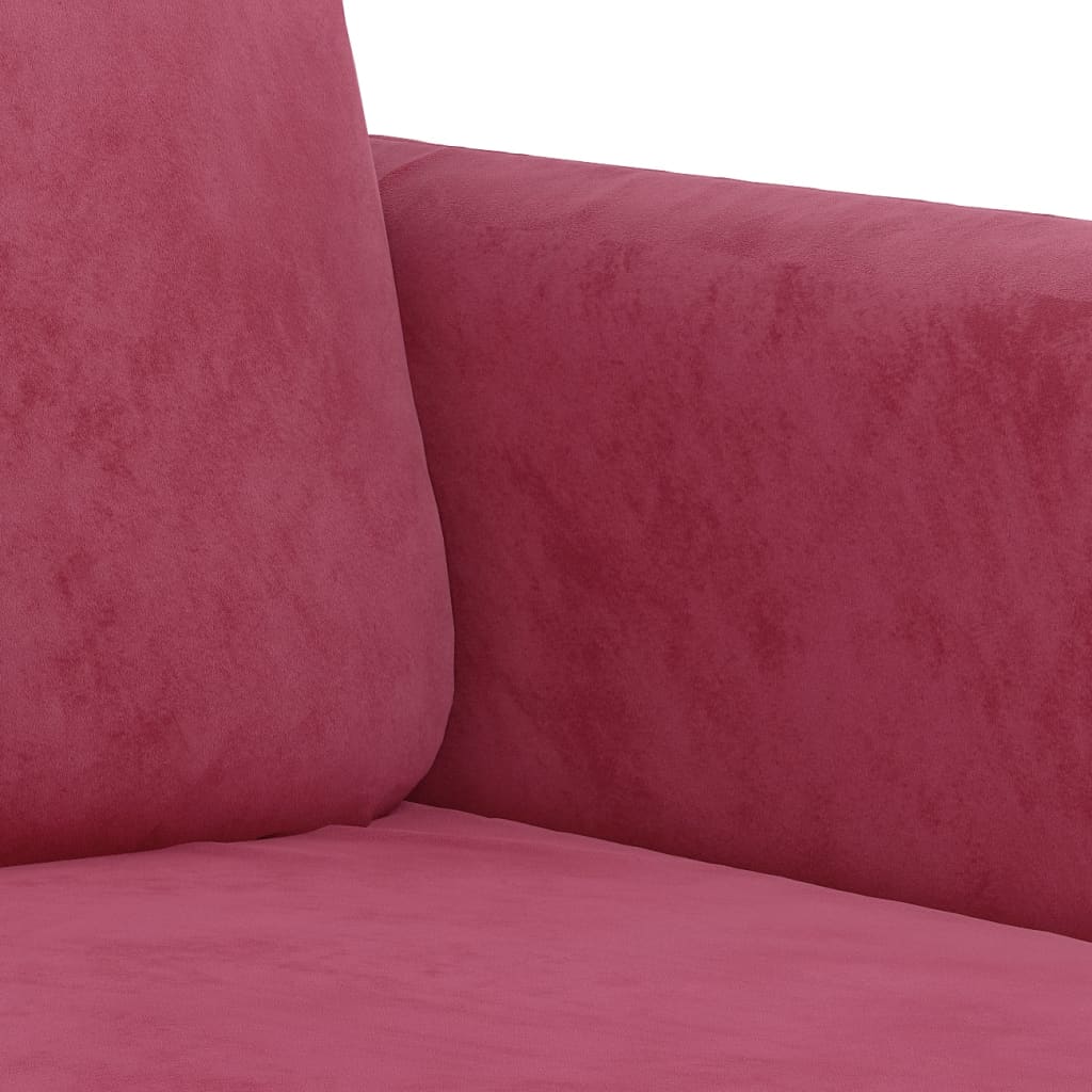 2-seater velvet sofa 140 cm red