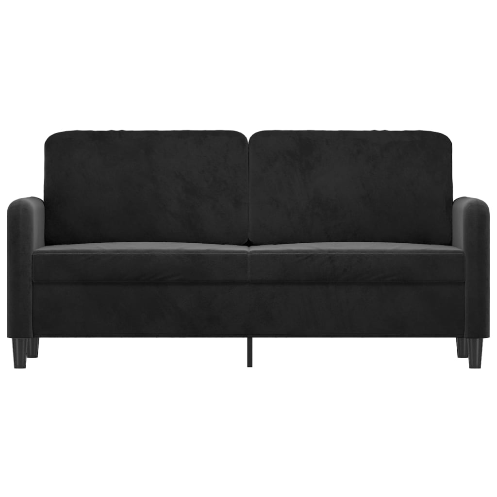 2-seater velvet sofa 140 cm black
