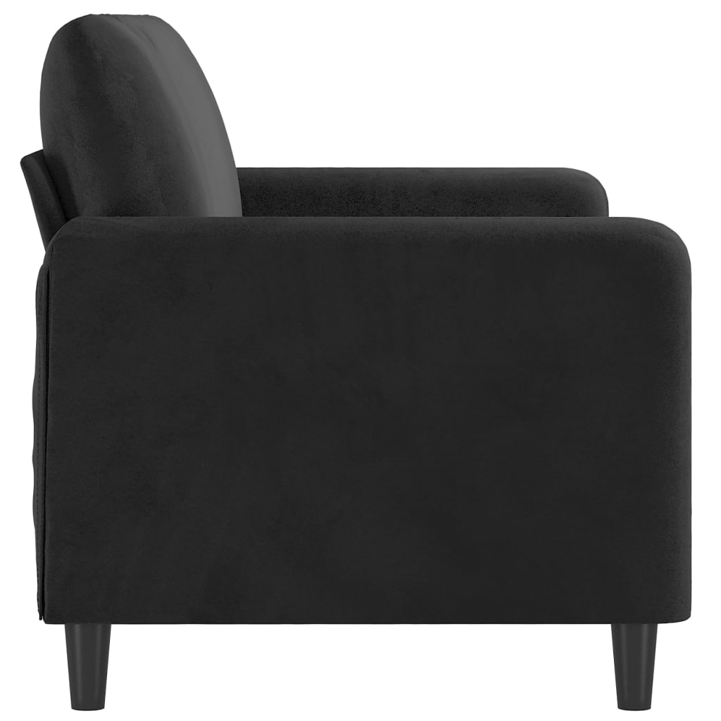 2-seater velvet sofa 140 cm black