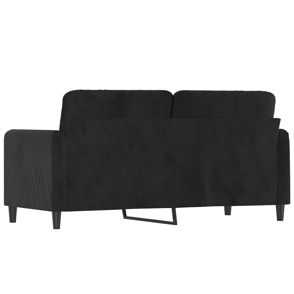 2-seater velvet sofa 140 cm black