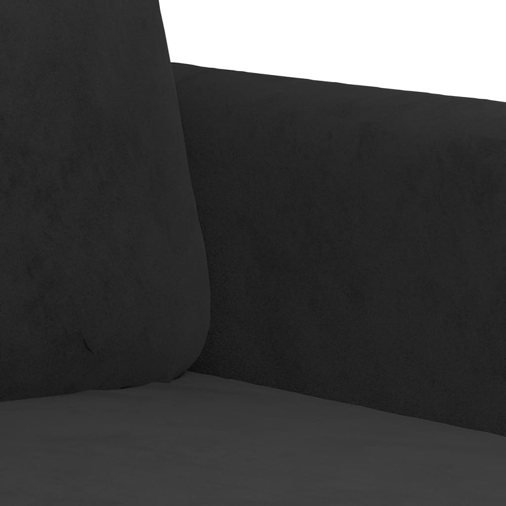 2-seater velvet sofa 140 cm black