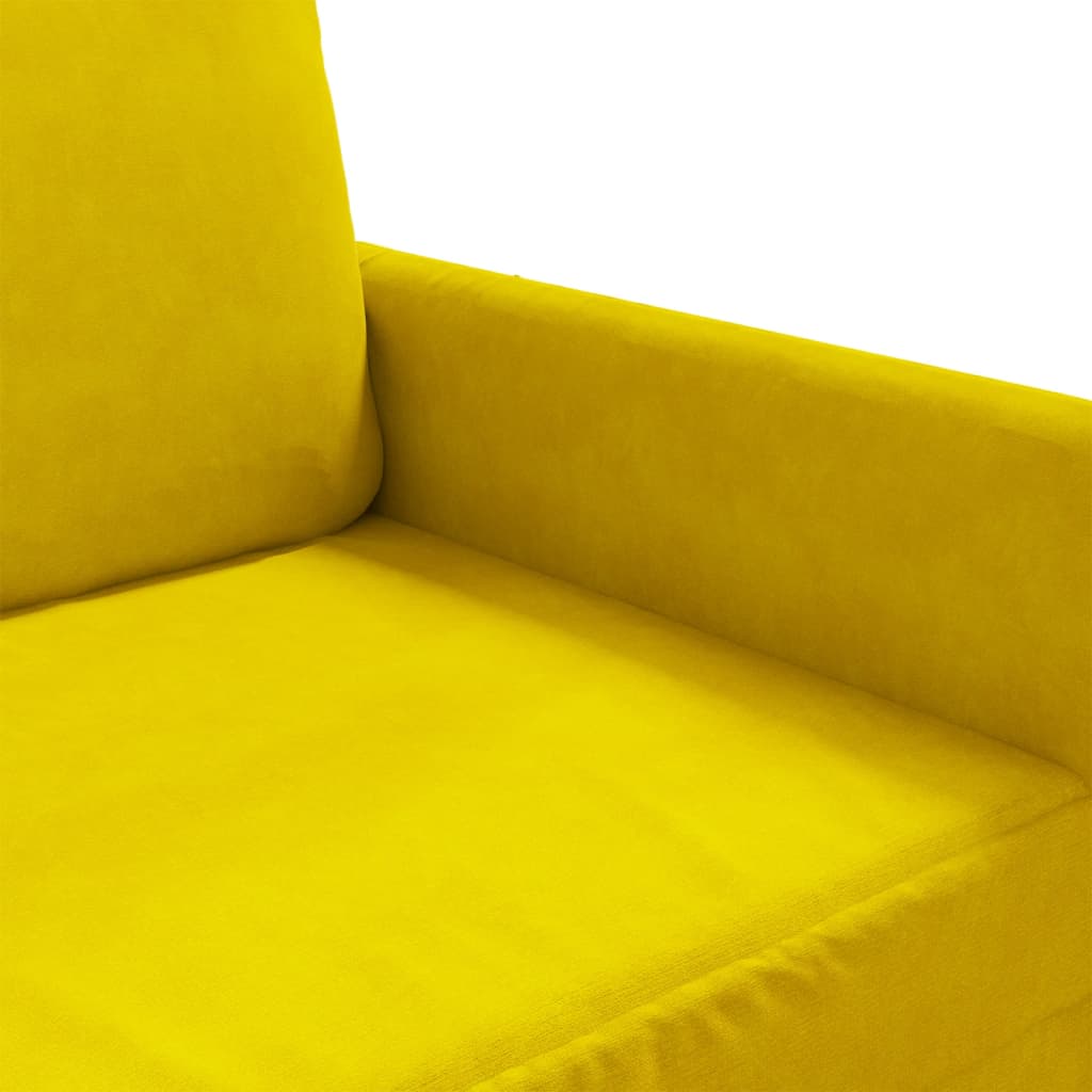 2-seater velvet sofa 140 cm yellow