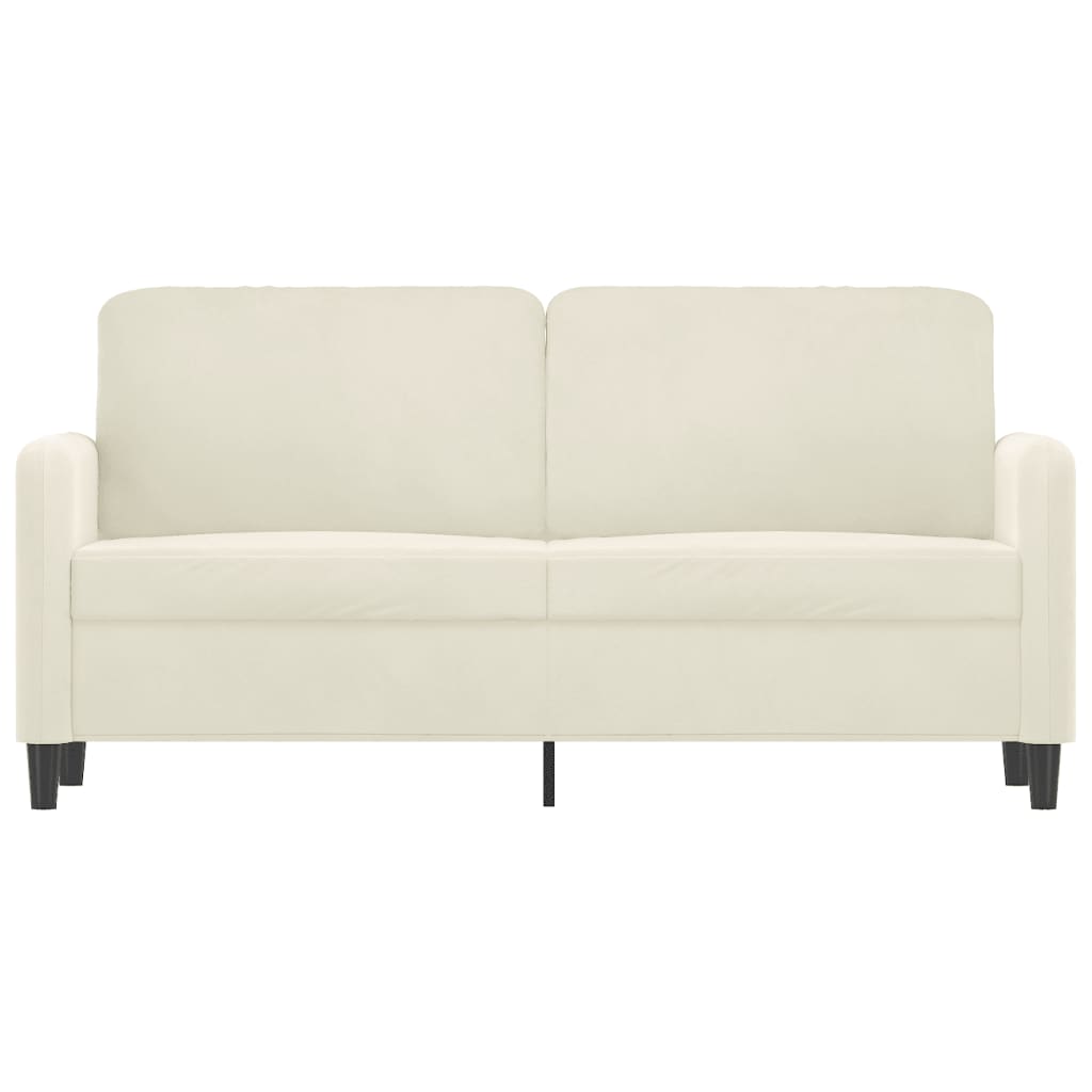 Sofá de 2 lugares veludo 140 cm cor creme