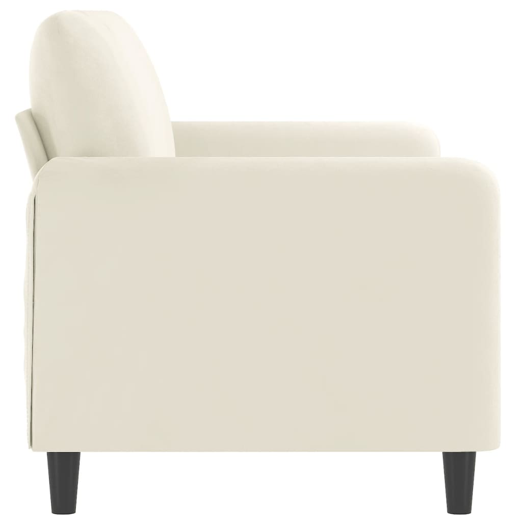 Sofá de 2 lugares veludo 140 cm cor creme