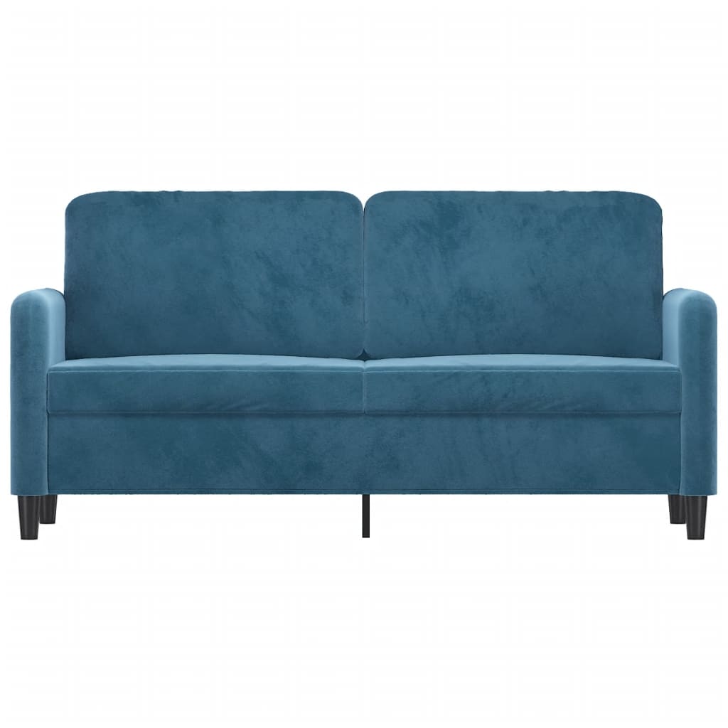 2-seater velvet sofa 140 cm blue
