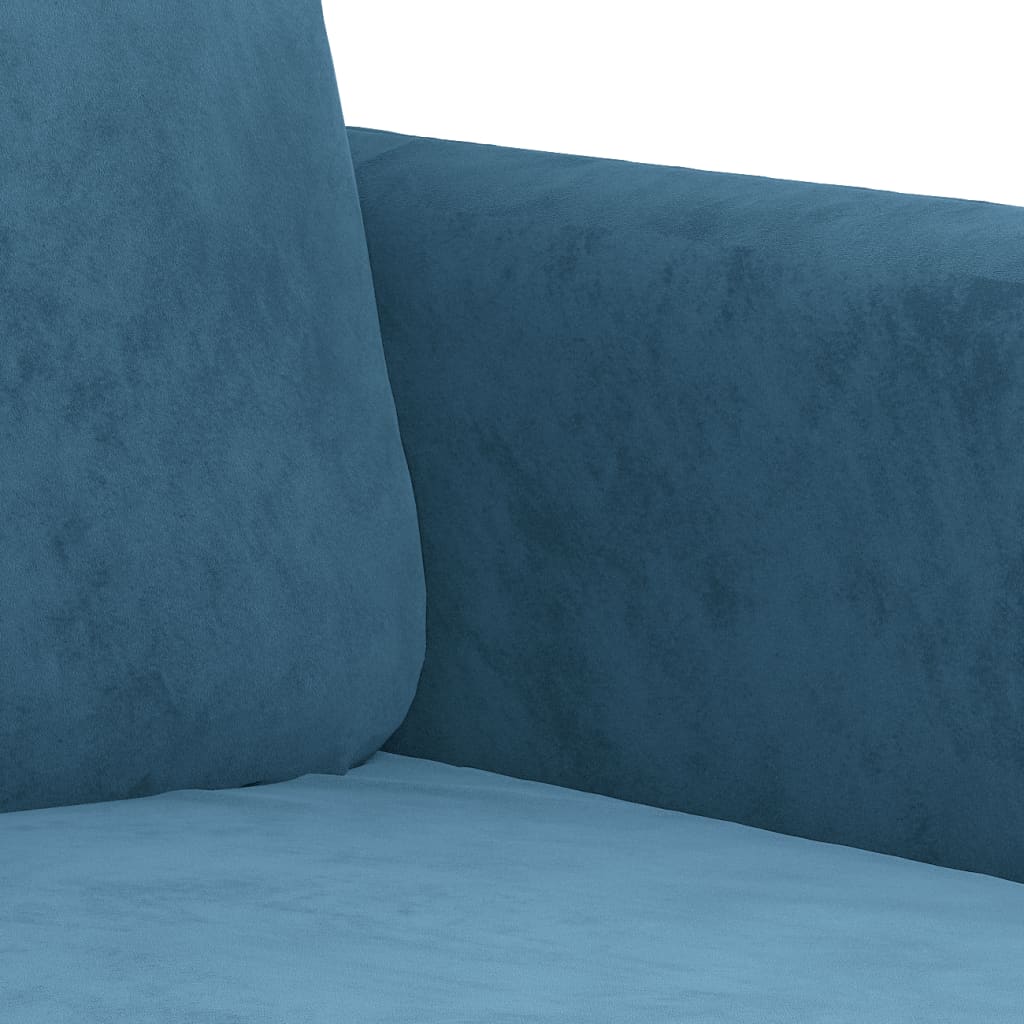 2-seater velvet sofa 140 cm blue