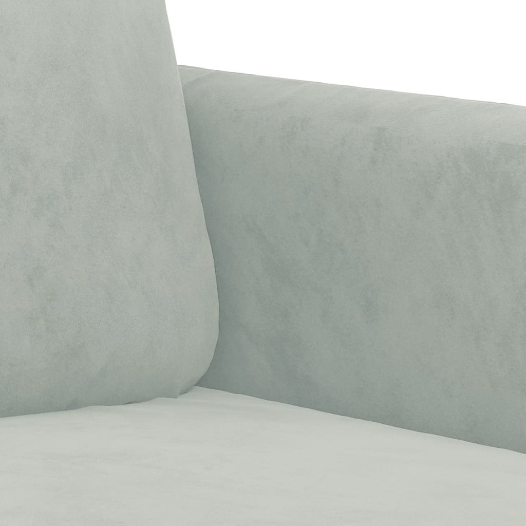 3-seater sofa 180 cm light grey velvet