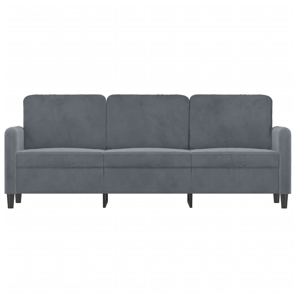 3-seater sofa 180 cm dark grey velvet
