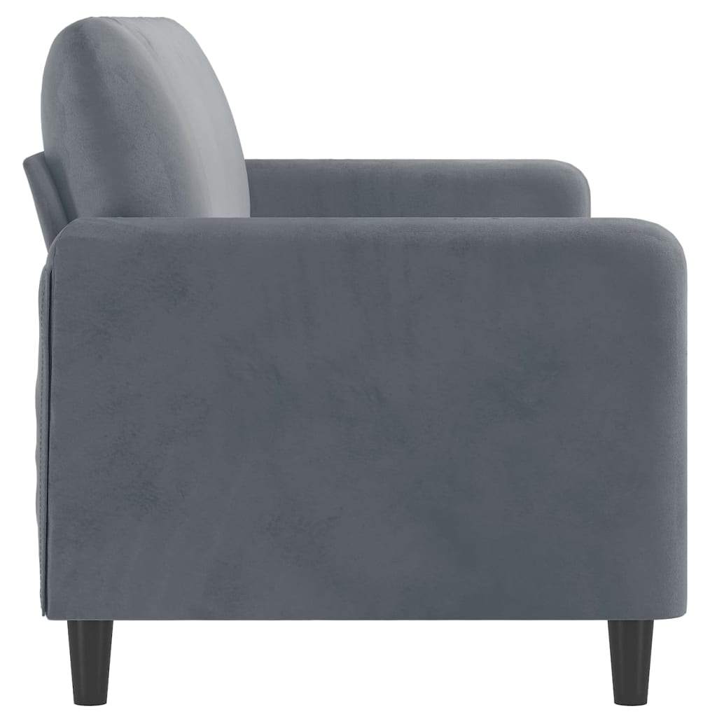3-seater sofa 180 cm dark grey velvet