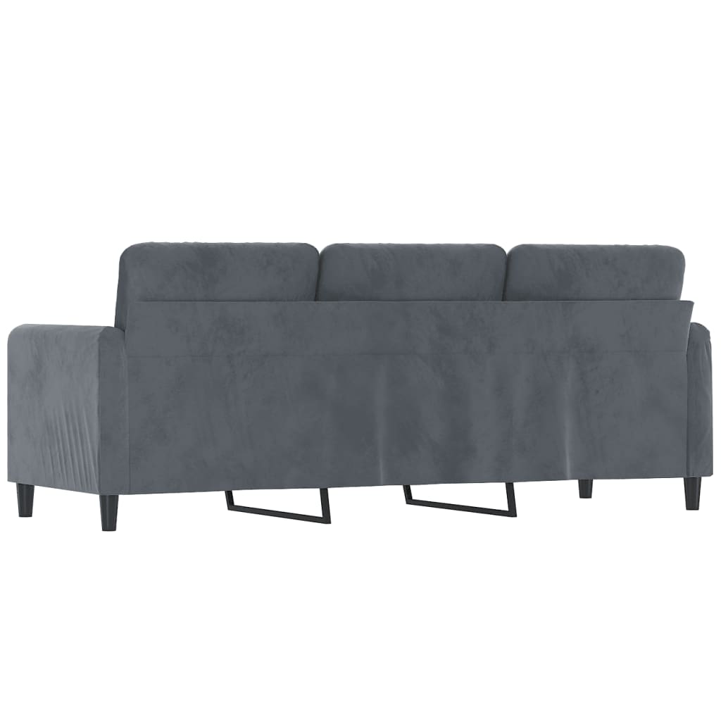 3-seater sofa 180 cm dark grey velvet