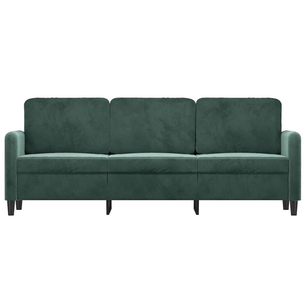 3-seater sofa 180 cm dark green velvet