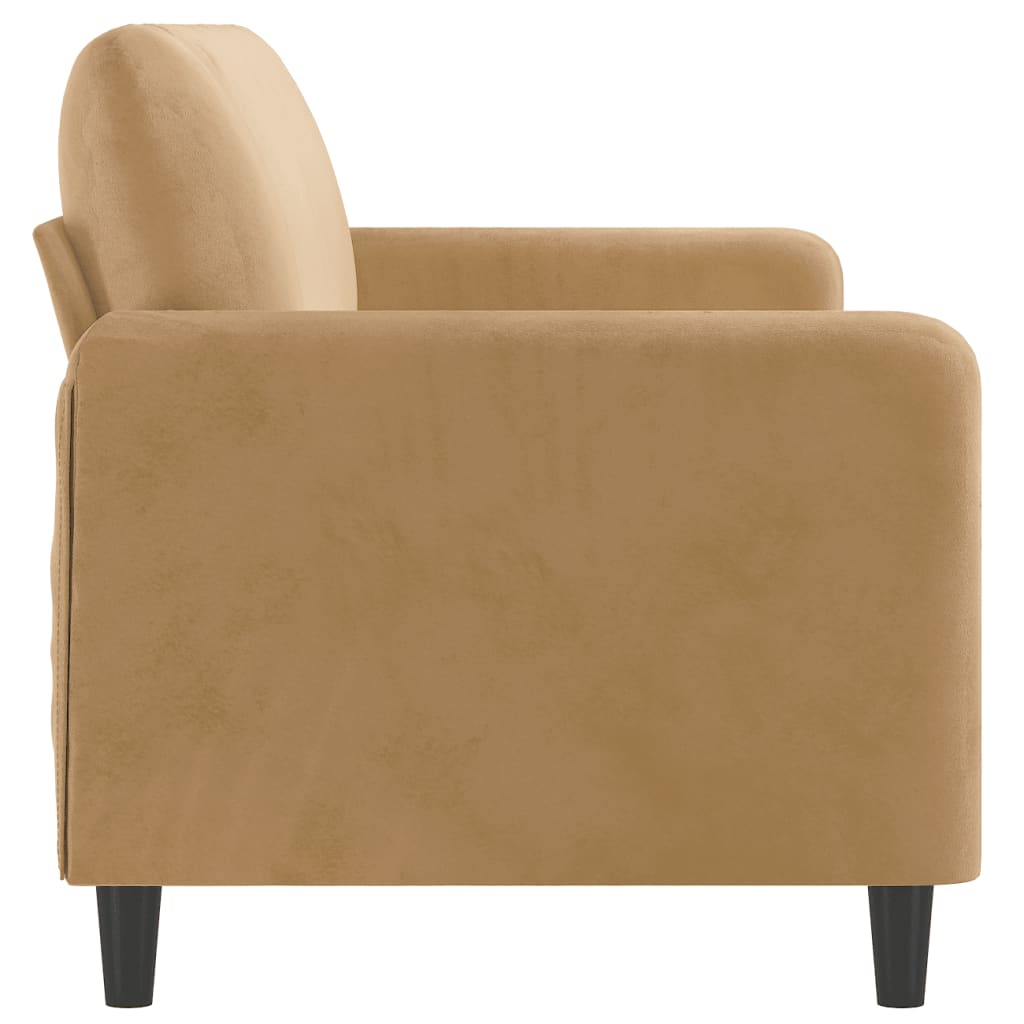 3-seater sofa 180 cm brown velvet