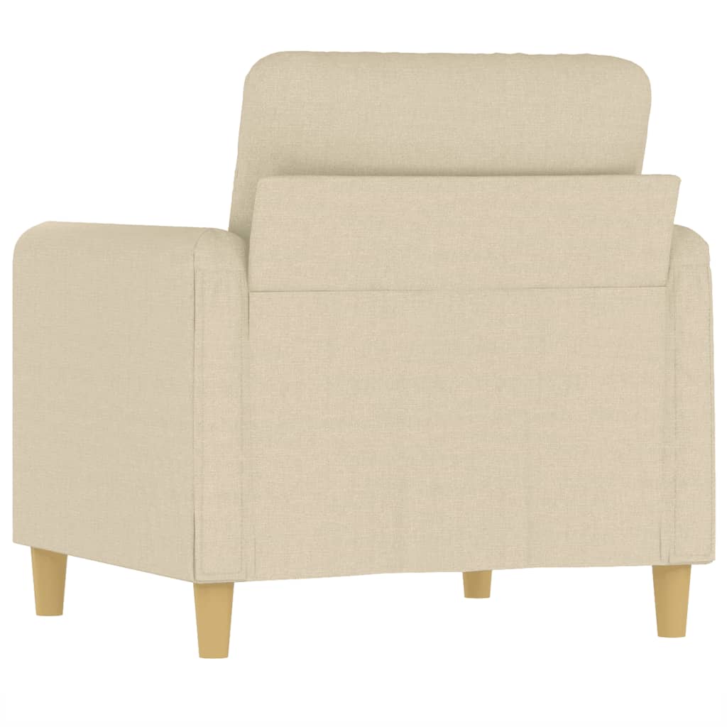 60 cm armchair in cream-colored fabric