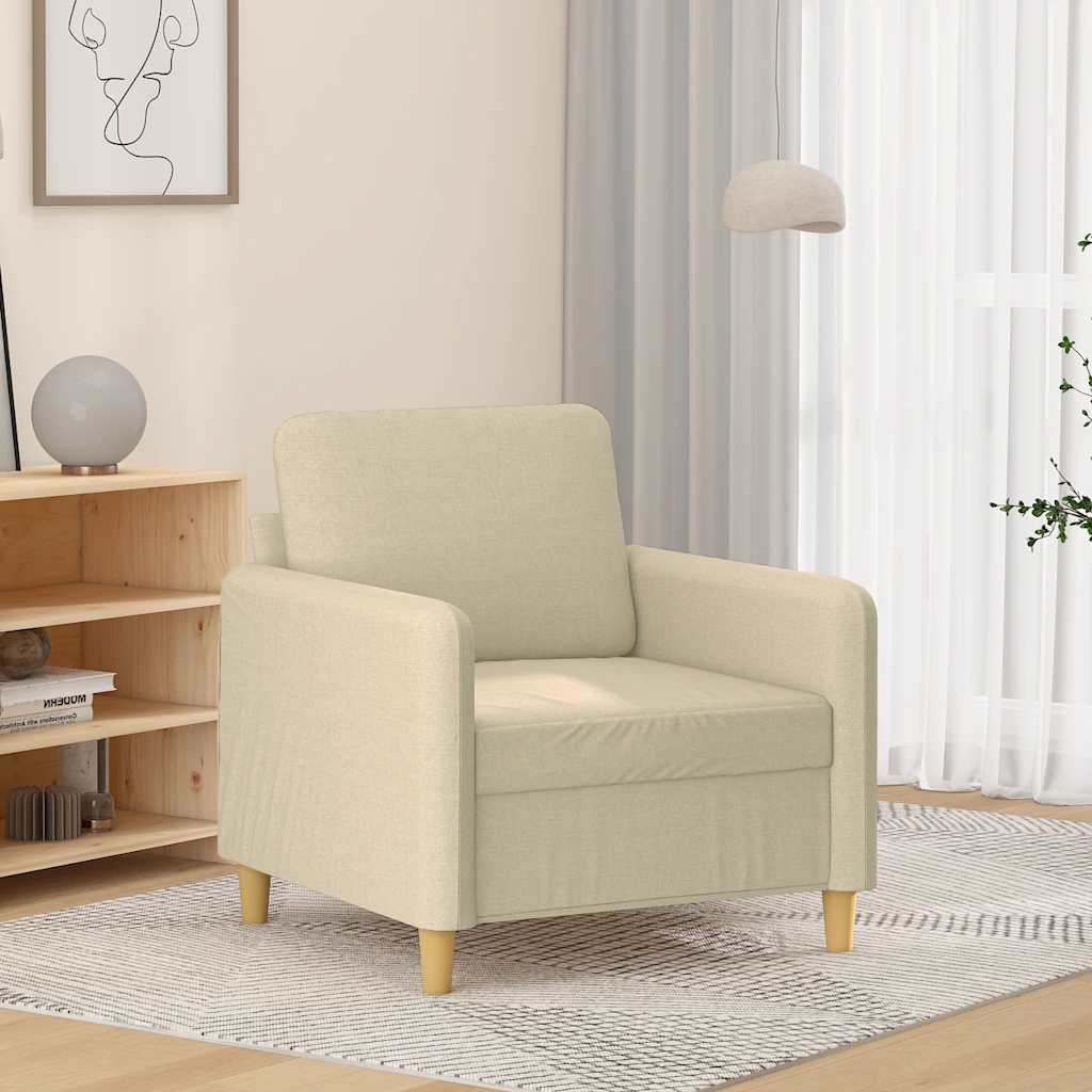 60 cm armchair in cream-colored fabric